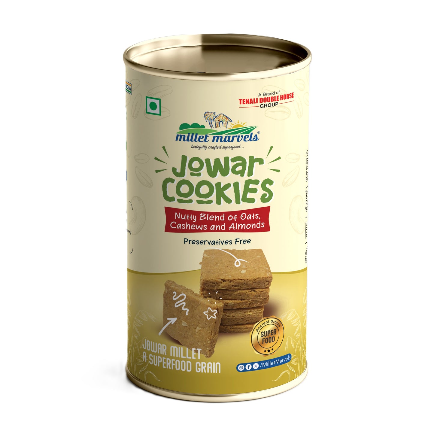 TDH Millets Jowar Cookies by Tenali Double Horse