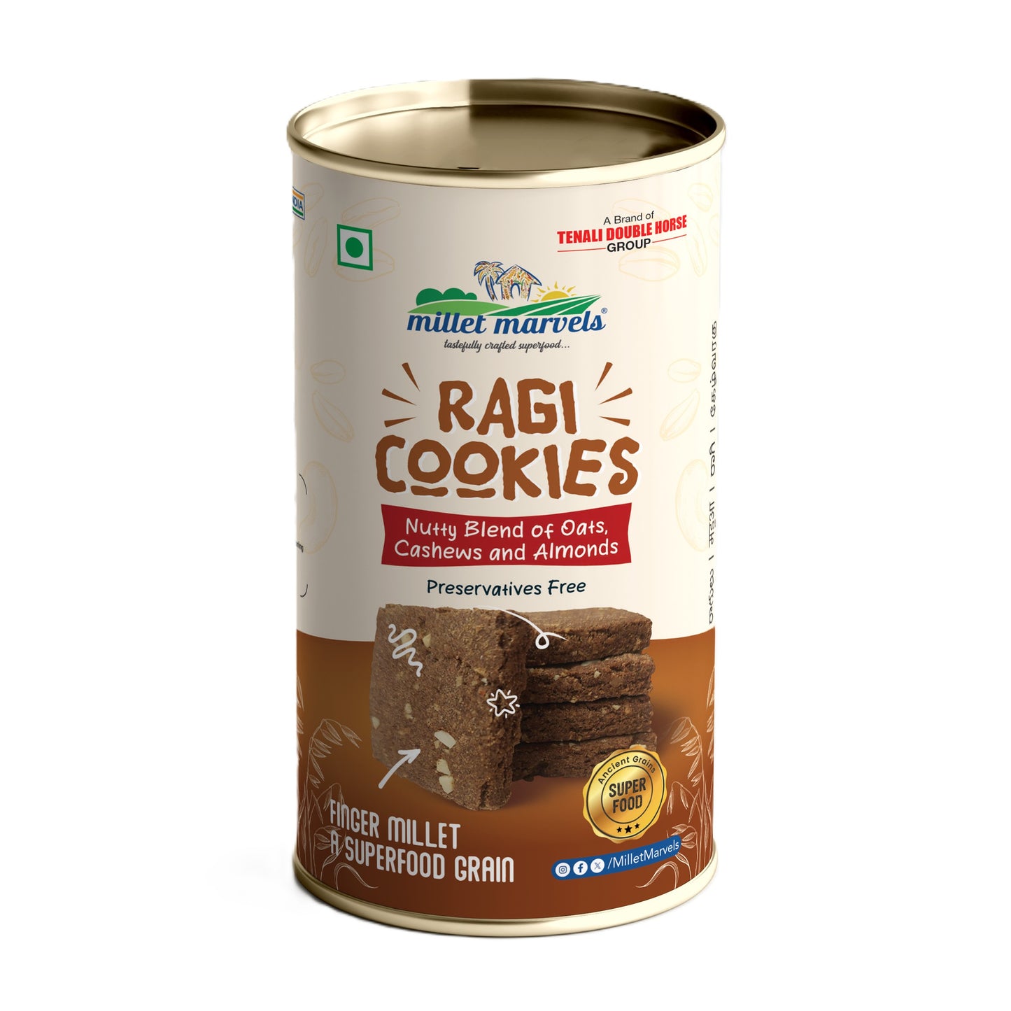TDH Millets Ragi Cookies by Tenali Double Horse