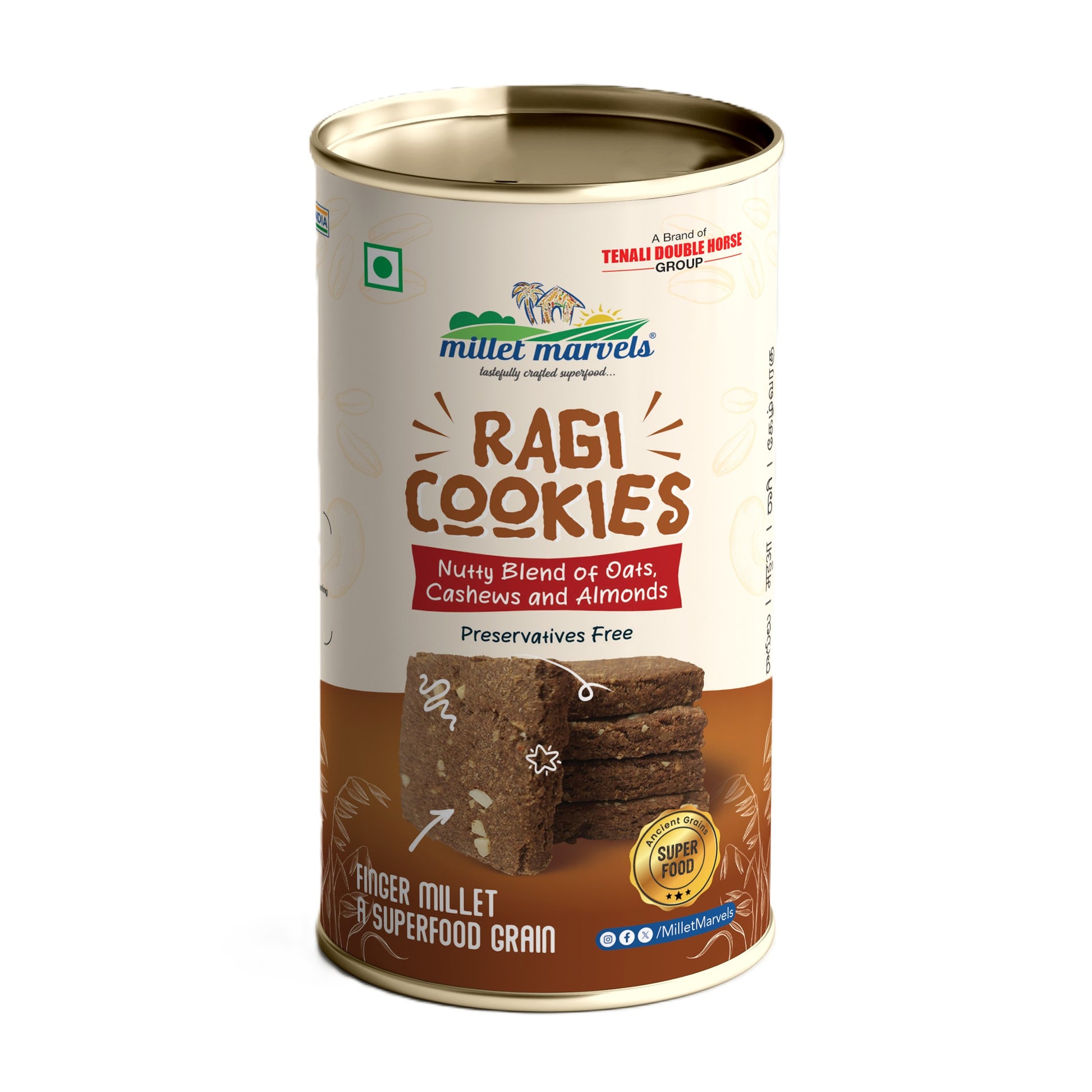 TDH Millets Ragi Cookies by Tenali Double Horse