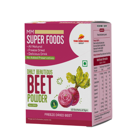 Box of MM Super Foods Daily Beets Powder on a white background